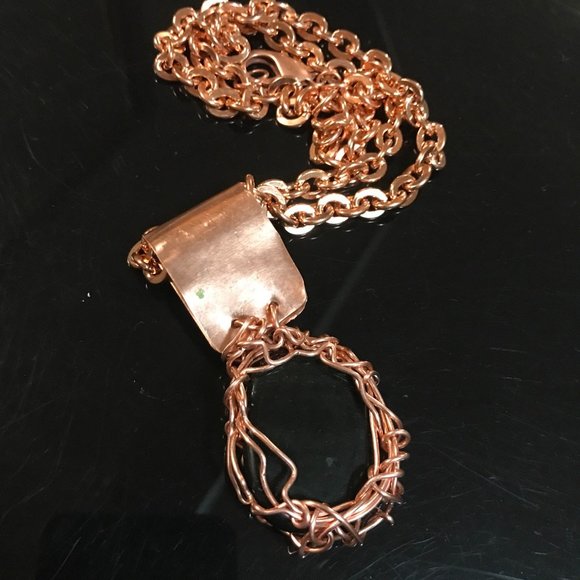 Obsidian Black Copper Heavy Chain Pendant Hip Hop - Picture 3 of 14